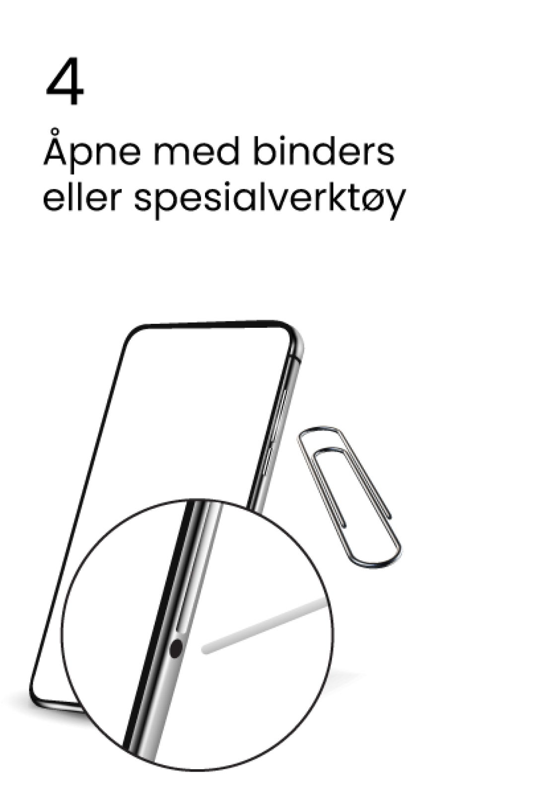 Åpne med binders eller spesialverktøy